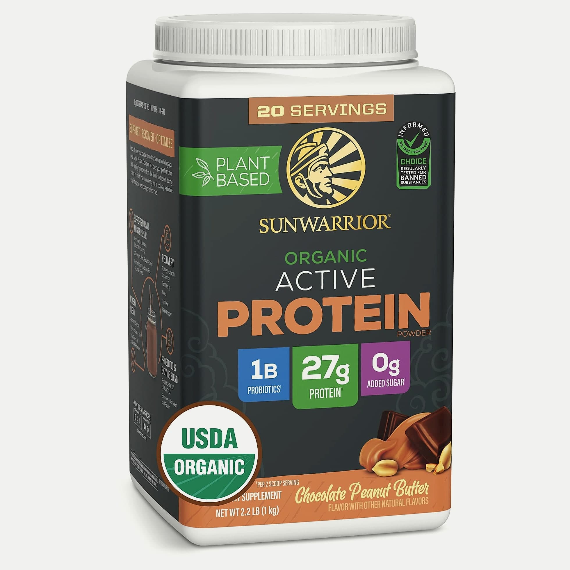 Sunwarrior Organic Plant Based Protein Powder Chocolate