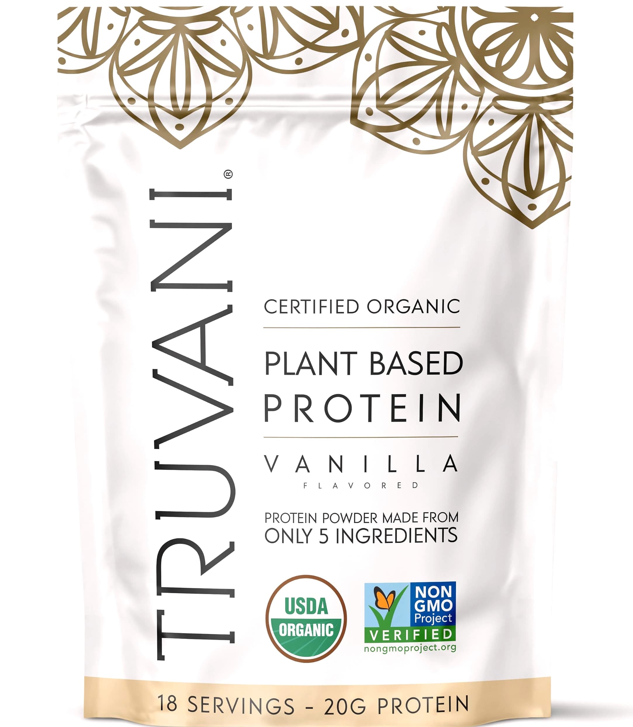 Truvani Organic Plant Based Protein Powder Vanilla 20g Pea