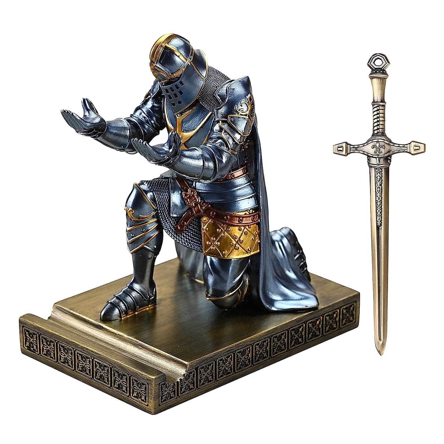 HDMbigmi King's Guard Knight Pen Holder Phone Stand Statue