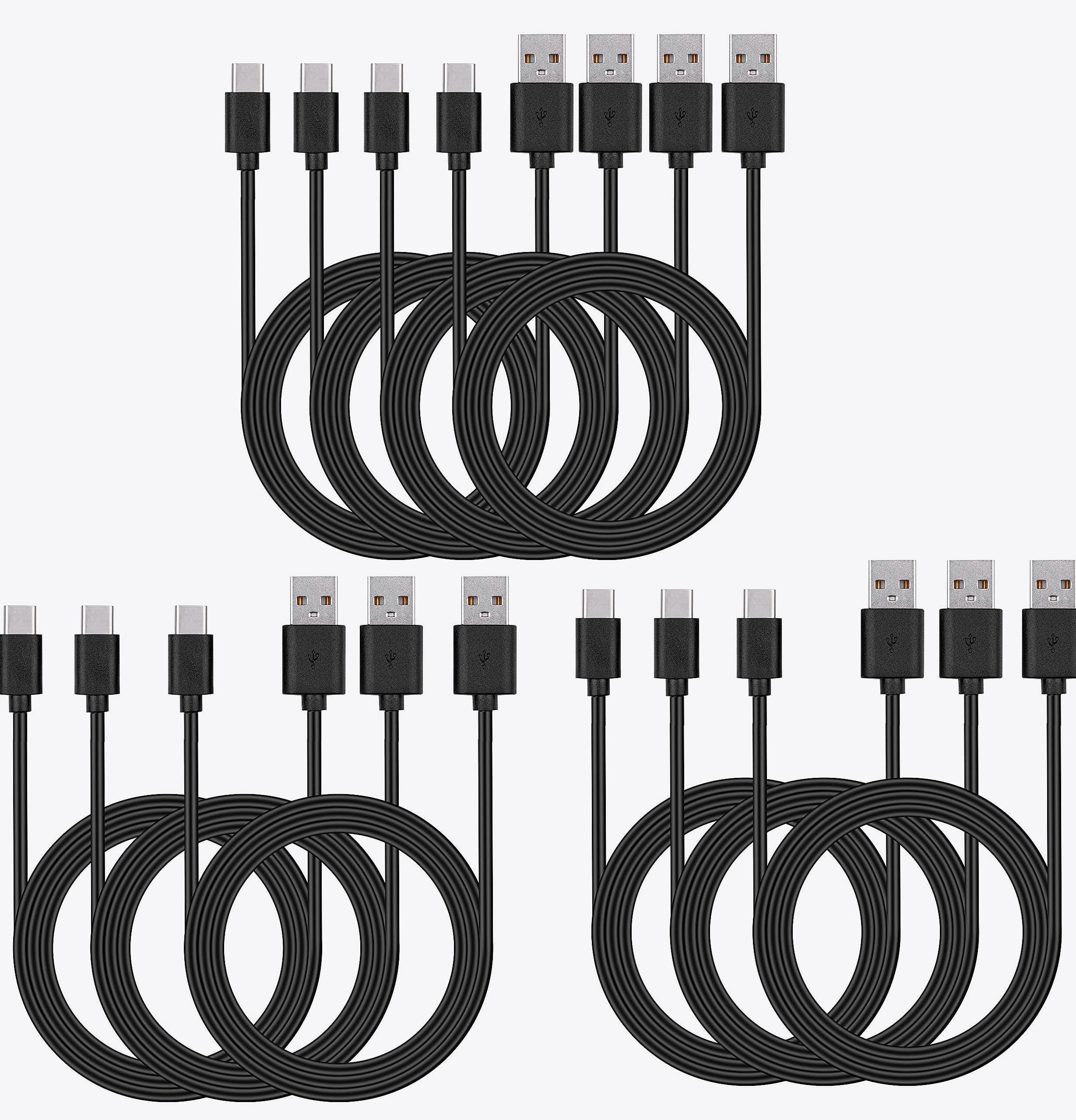 Smays USB-C Cable 10-Pack 3ft Type C Charger Bulk
