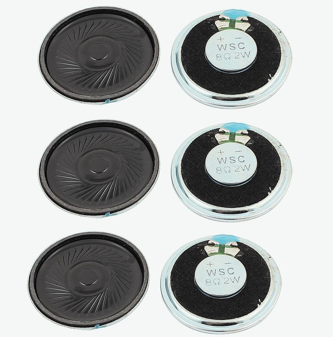 sourcing map 40mm Internal Magnet Speaker 2W 8 Ohm 6 Pack