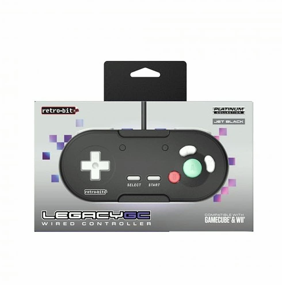 Retro-Bit Legacy GC Wired Controller GameCube Wii Black