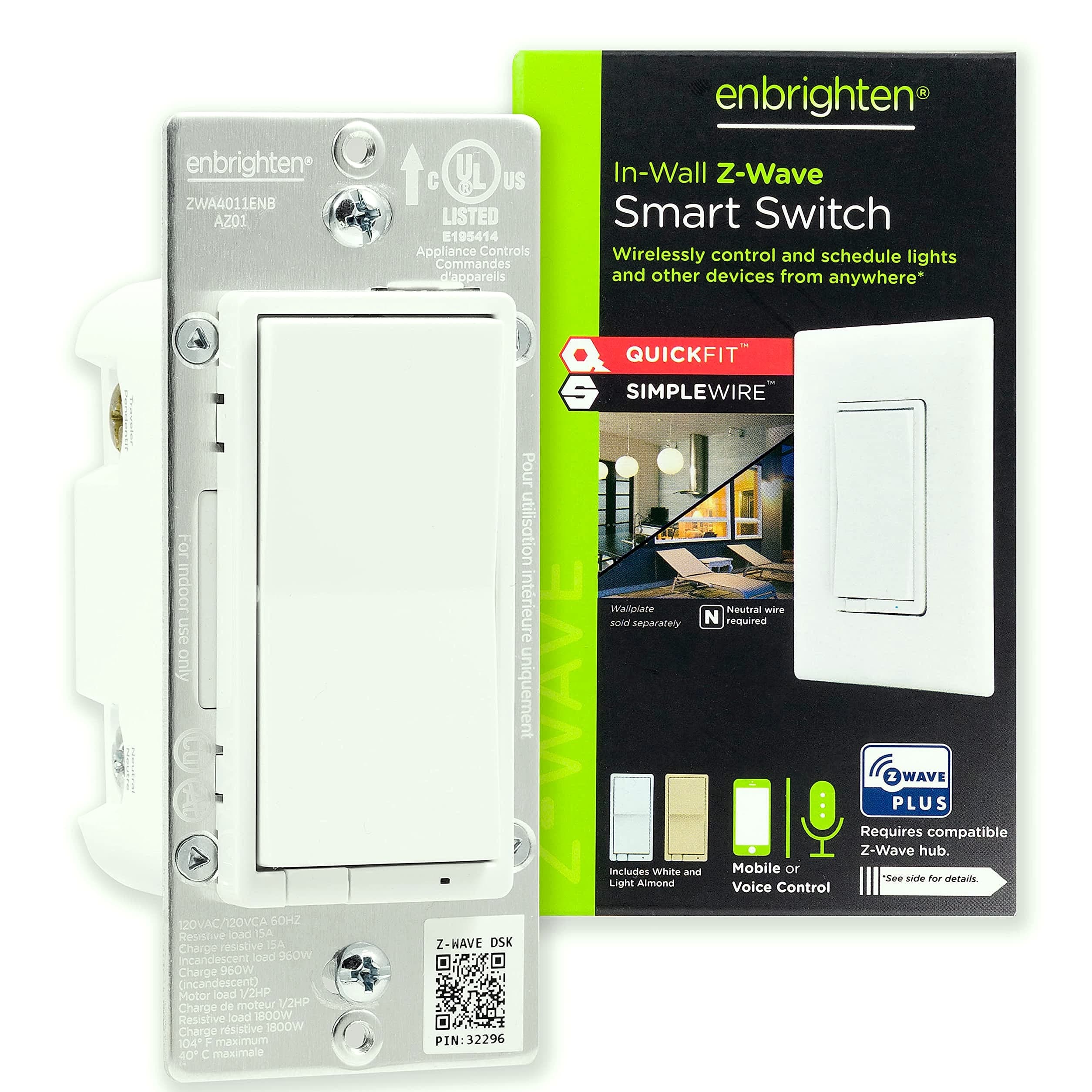 Enbrighten 58433 Z-Wave In-Wall Smart Light Switch