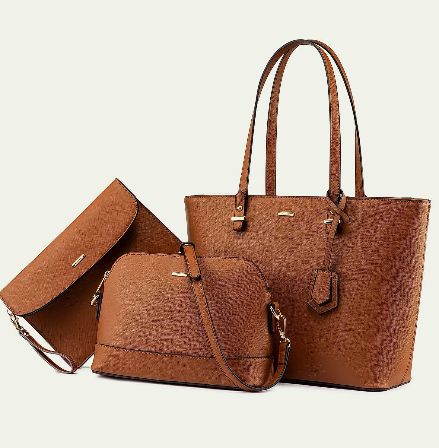 LOVEVOOK 3-Piece Handbag Set with Shoulder Bag, Satchel, and Hobo Purse