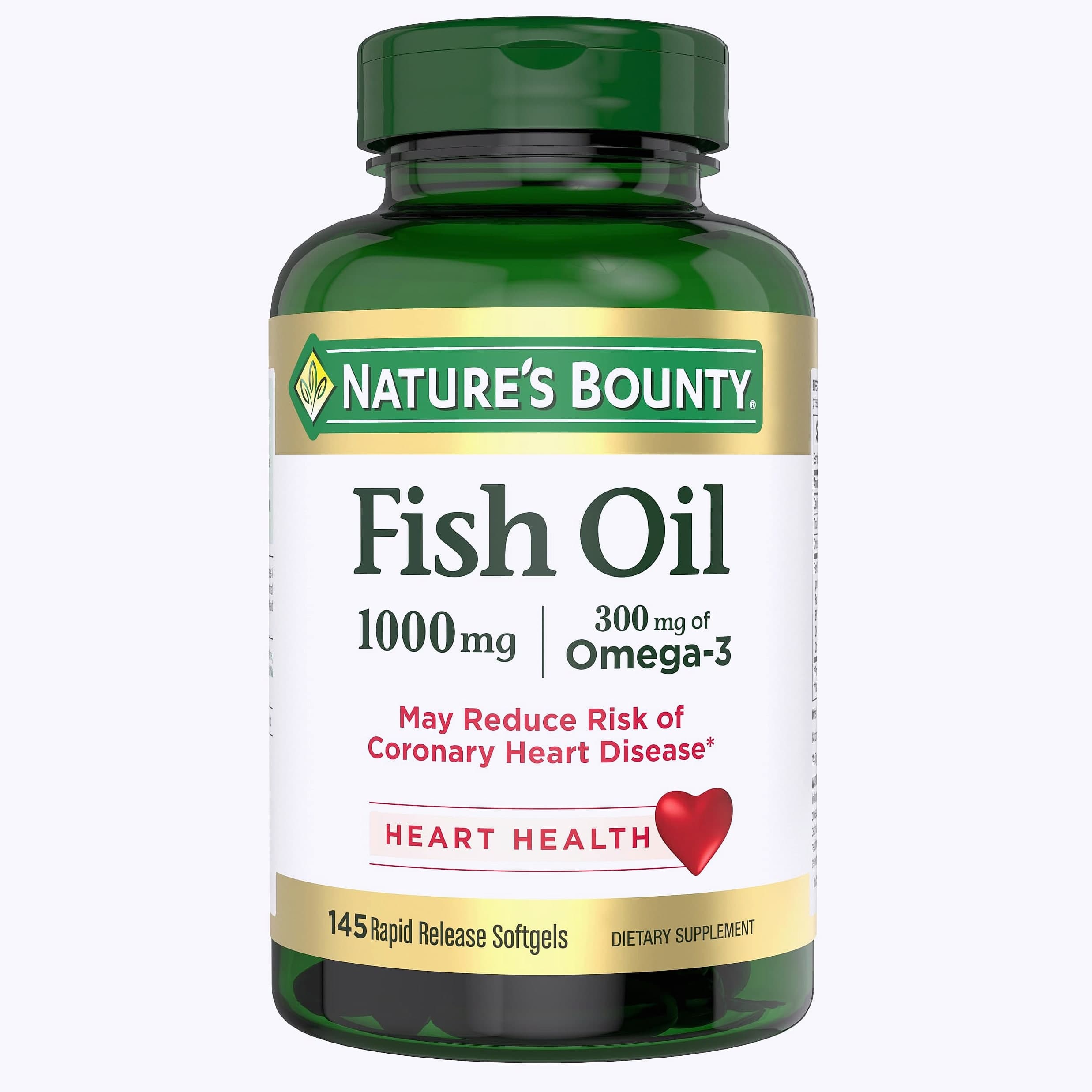 Nature's Bounty Fish Oil 1000mg Omega-3 Softgels, 145 Count