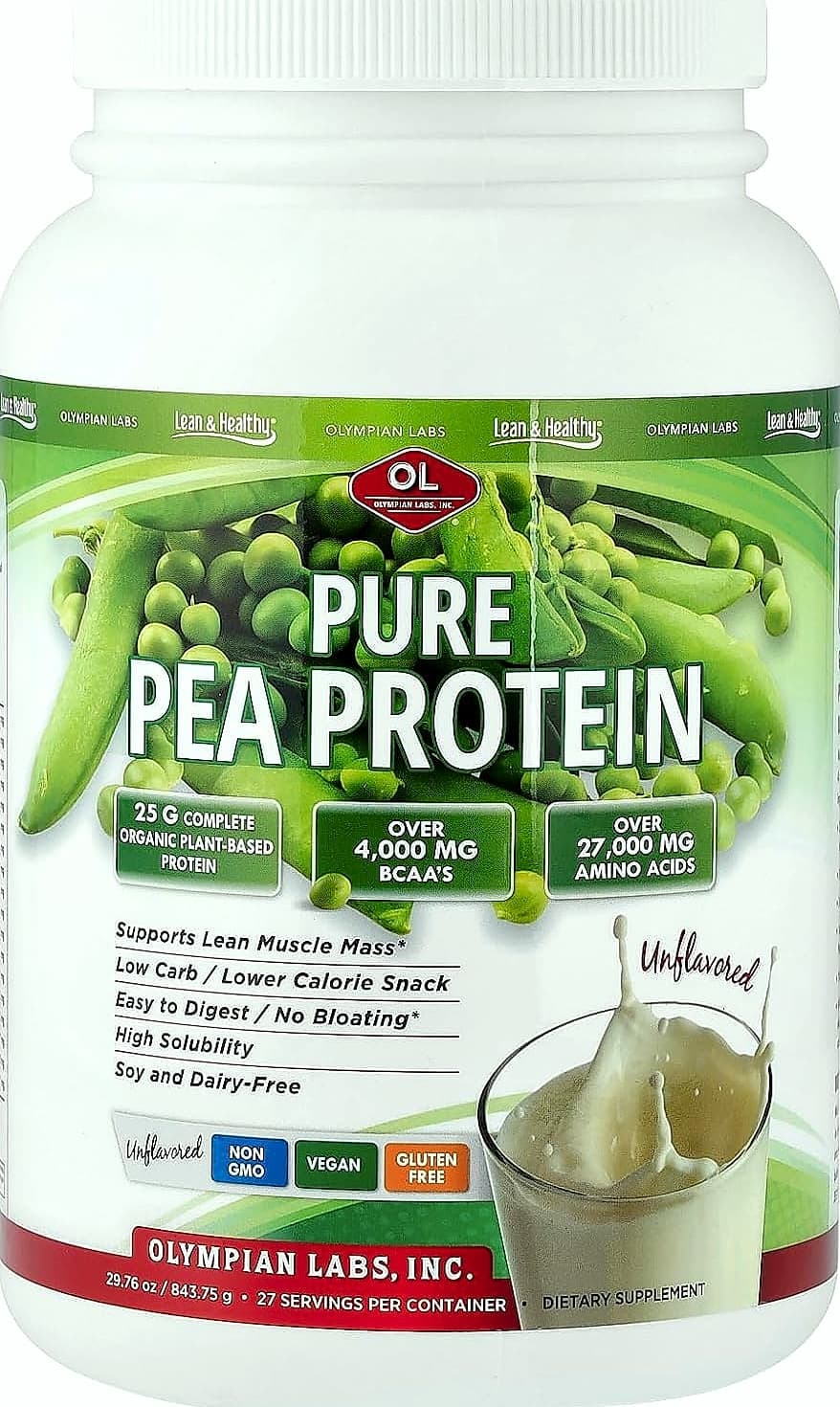 Olympian Labs Plant Based Pea Protein Powder, Unflavored