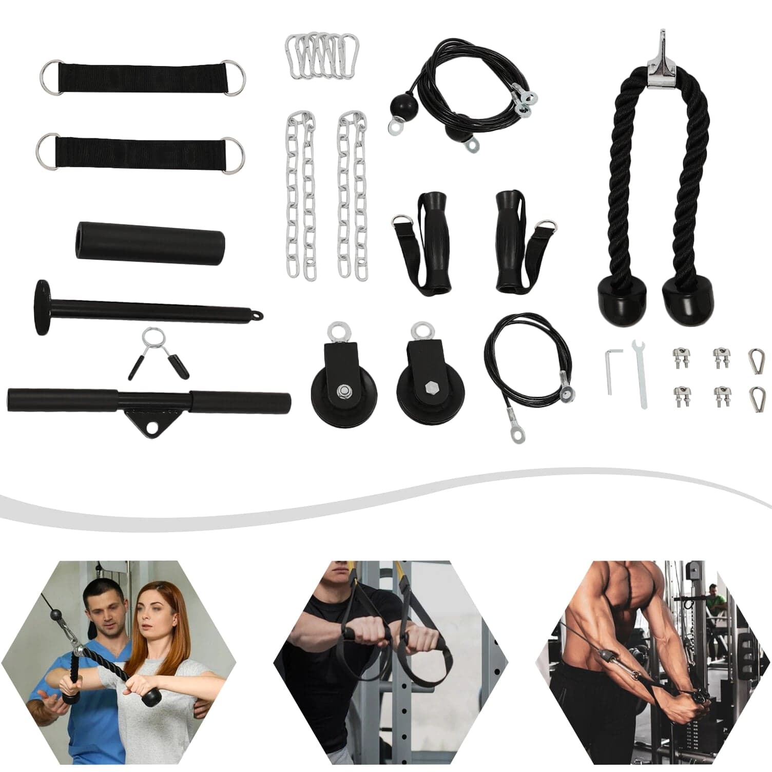 Cable Weight Pulley System, Home Gym Equipment, Fitness Cable Pulley System