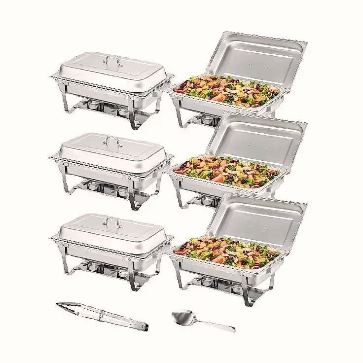 SucceBuy 8QT Rectangle Chafing Dish Buffet Warmer Set