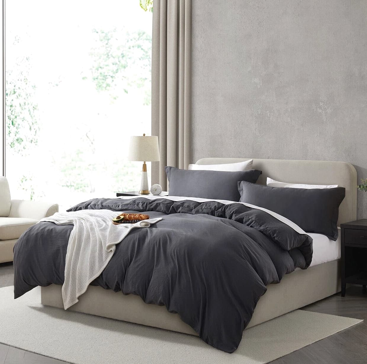 3-Pc Duvet Cover Set, King/Queen Soft Pre-Washed Comforter Cover & Pillow Shams