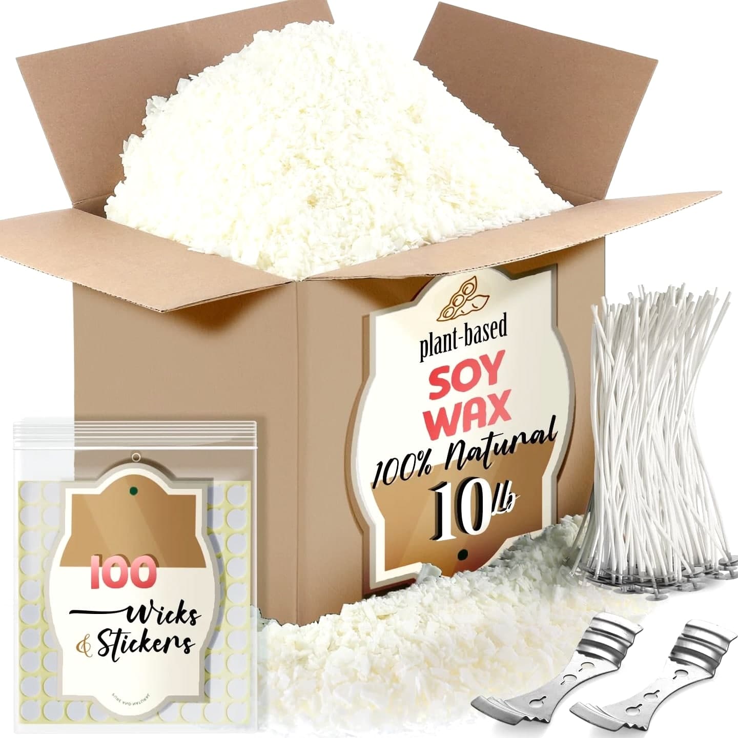Soy Candle Wax Flakes 10lbs for Candle Making, Natural Clean Burning