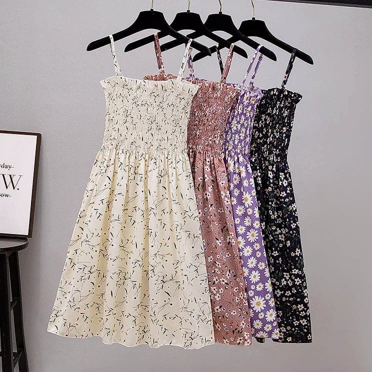 XIBUSANA Chiffon Mini Dress Sleeveless High Waist Summer