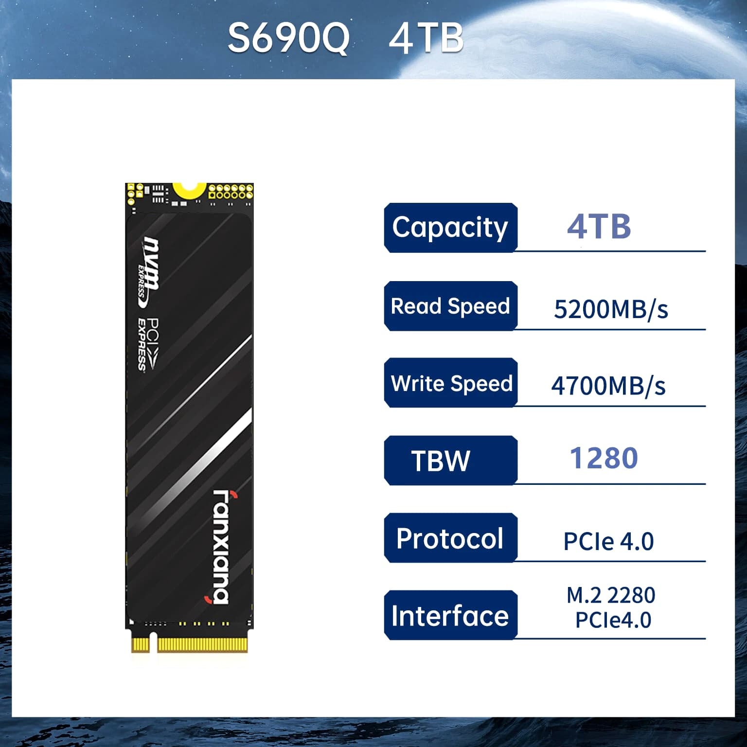 Fanxiang 4TB 2TB 1TB SSD PS5 PCIe Gen 4.0 NVMe M.2 Internal Solid State Drive