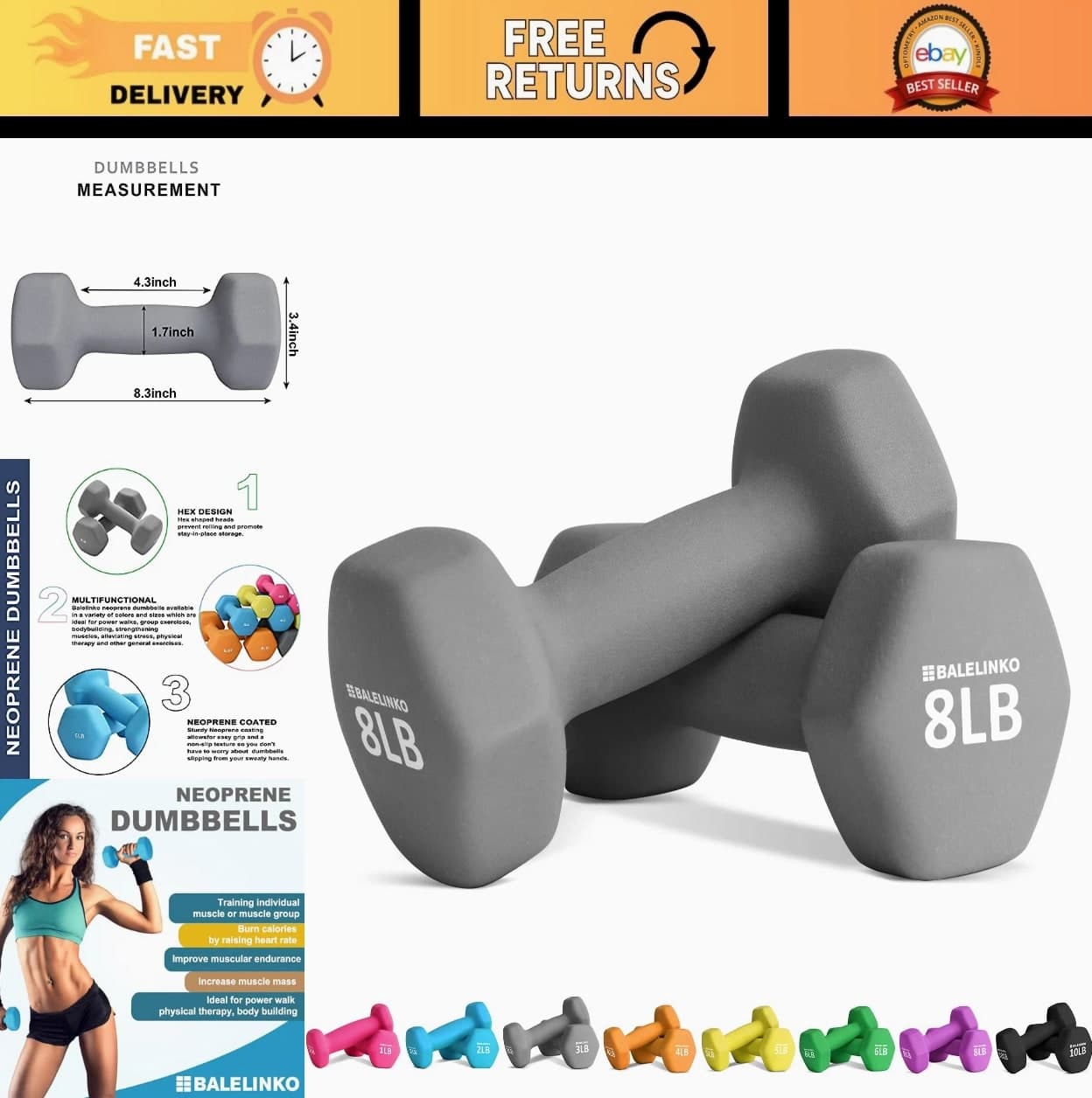Home Gym Equipment Set for Strength Training, Weight Loss, Pilates & Yoga