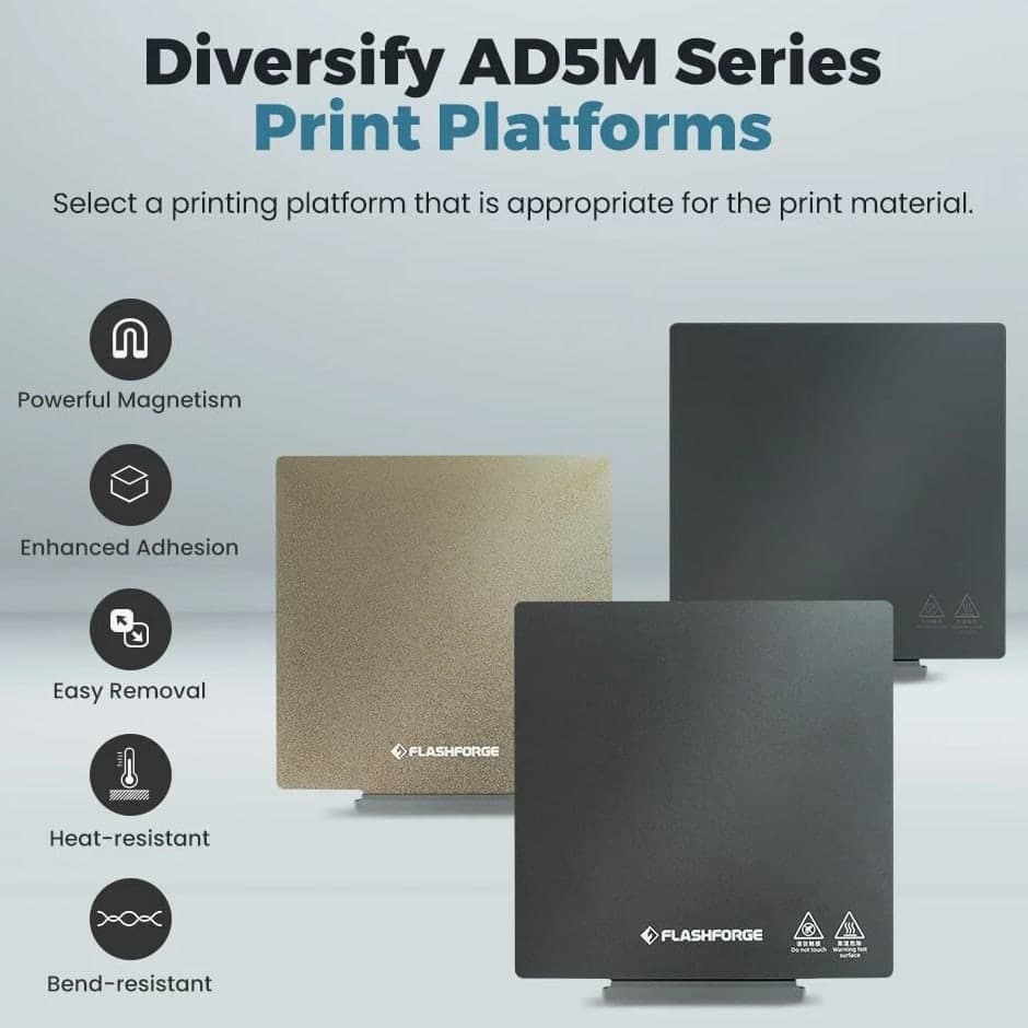 FLASHFORGE Print Build Plate Replacement for AD5M / 5M Pro / AD5X PC/PEI Sticker