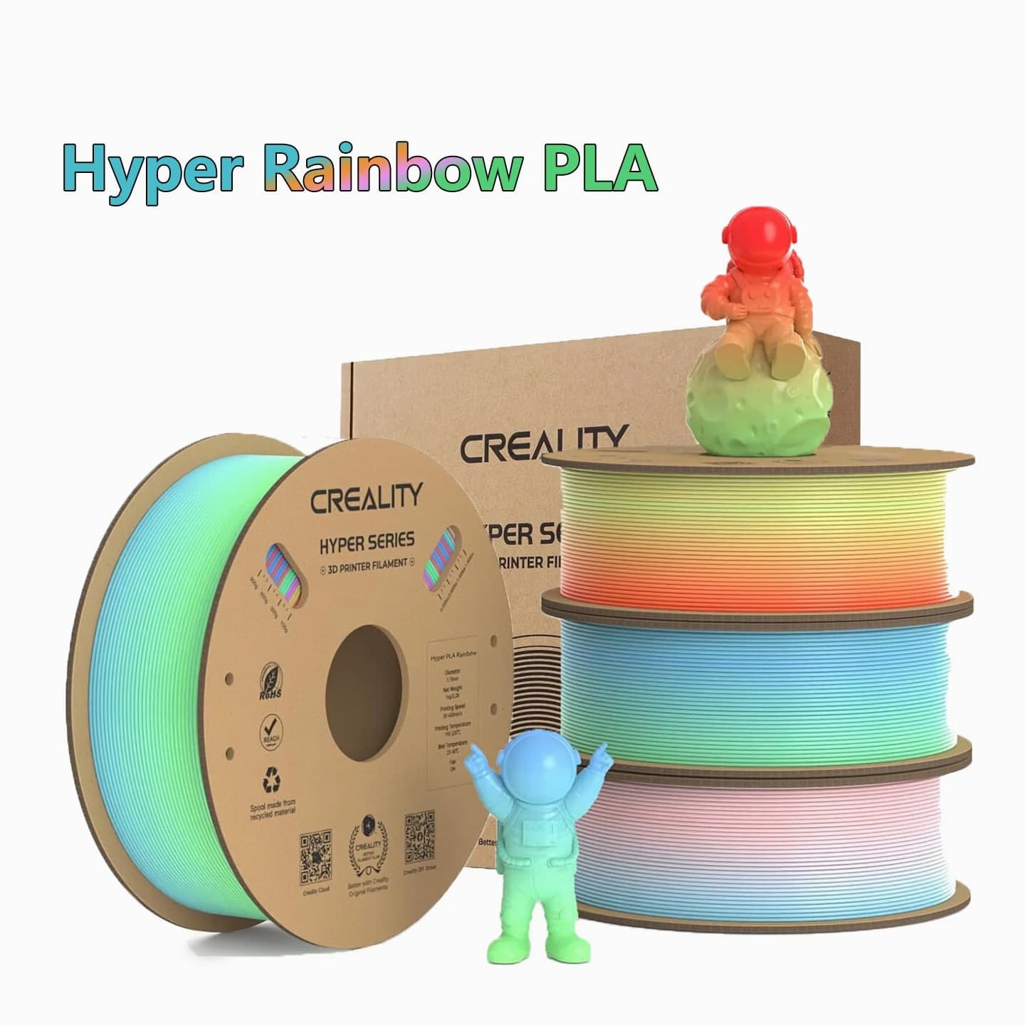 【BUY 5 PAY 3】Creality Hyper Rainbow PLA 3D Printer Filament High Speed Printing
