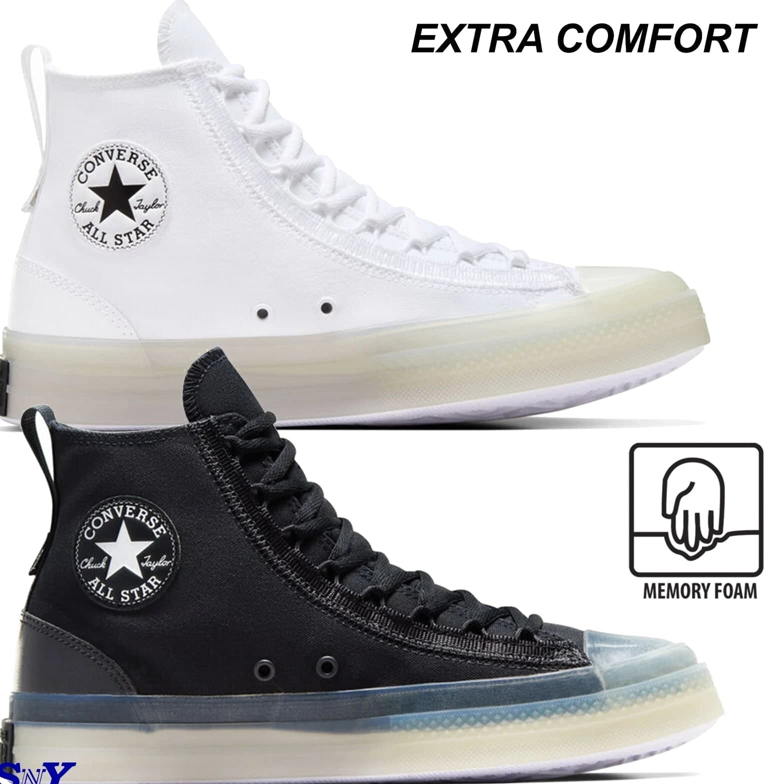 Converse Chuck Taylor All Star CX EXP2 Hi-Top Sneakers New White Blk