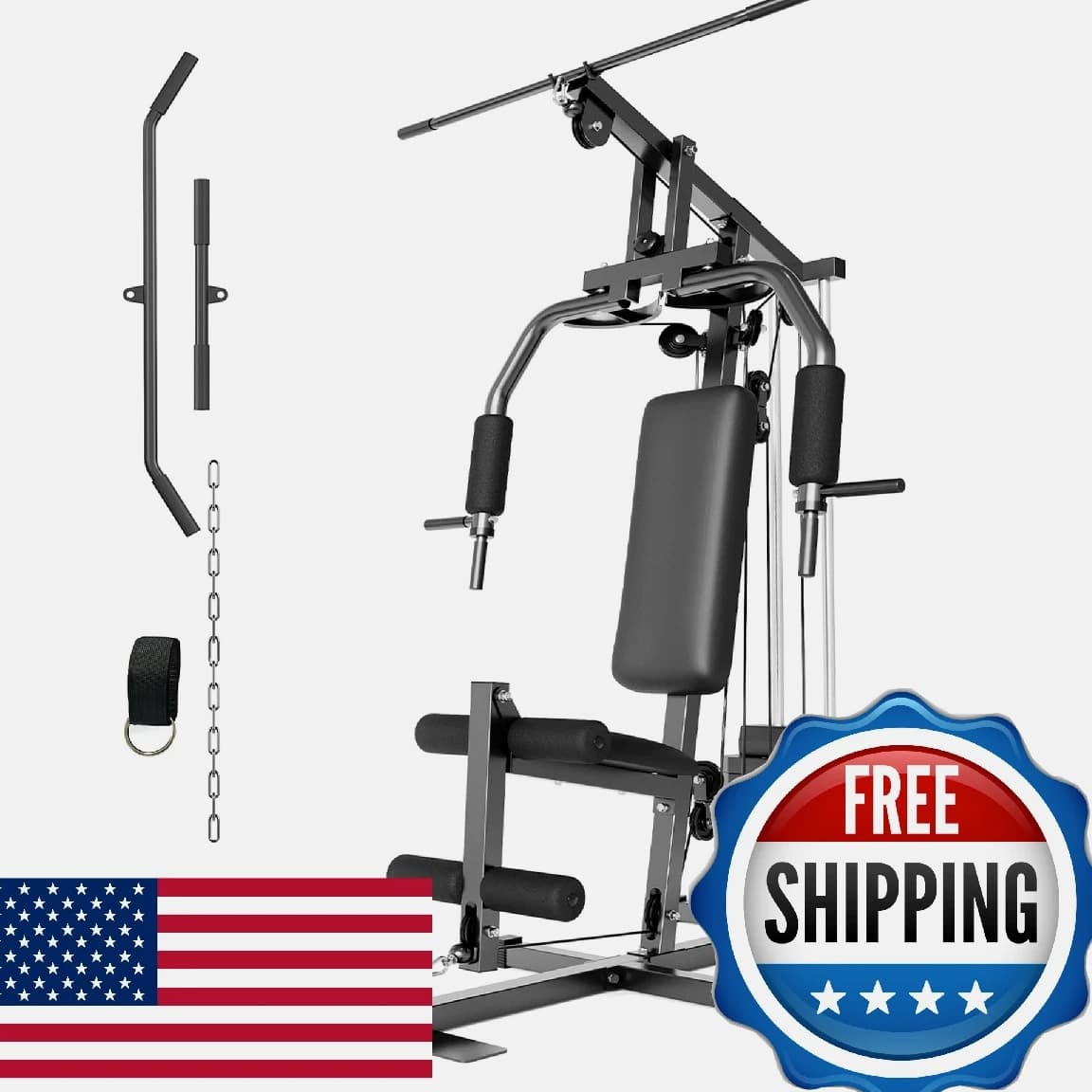 GarveeLife Home Gym Machine 100 LBS Weight Stack Multifunctional Equipment