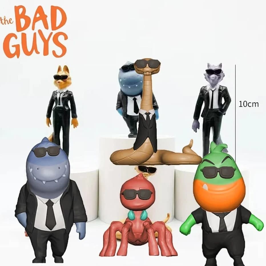 Hot 6 Pcs Set The Bad Guys 2 Action Figures Model Toys for Kids Collectible