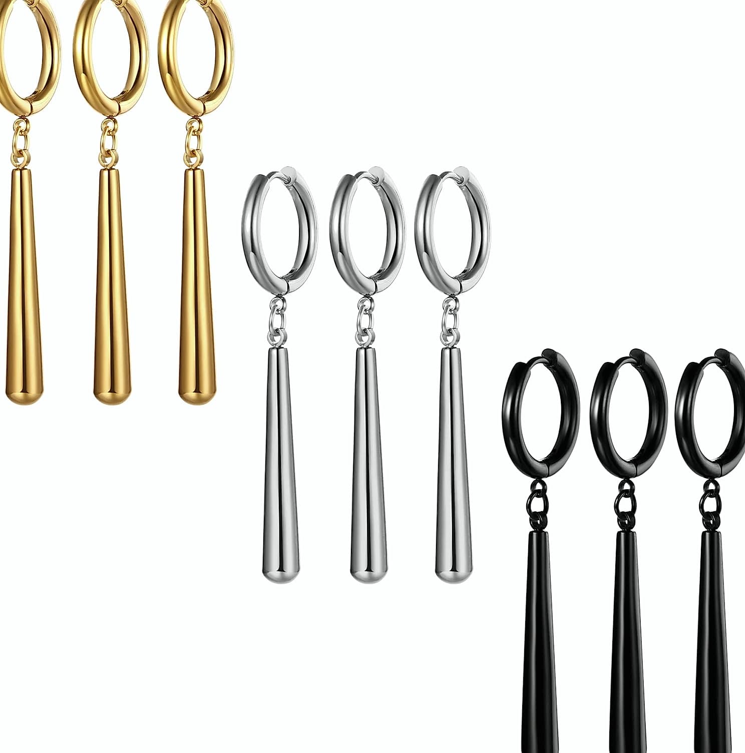 BONISKISS Zorro Dangle Earrings Stainless Steel Roronoa