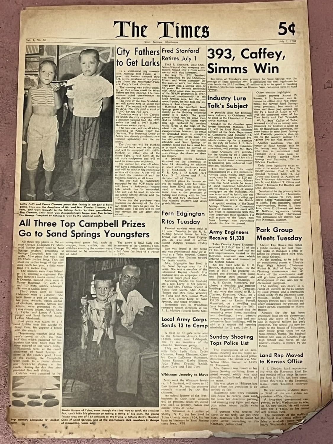 Vintage Newspaper: The Times, Sand Springs OK Antique Advertisements 1960