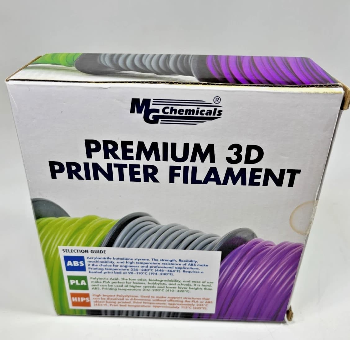 MG Chemicals Silver 1.75mm 3D Printer Premium Filament VS.1 Sealed Box
