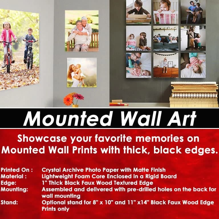 8"x10" Personalized Mounted Wall Art Print with Your Choice of Photo / Image