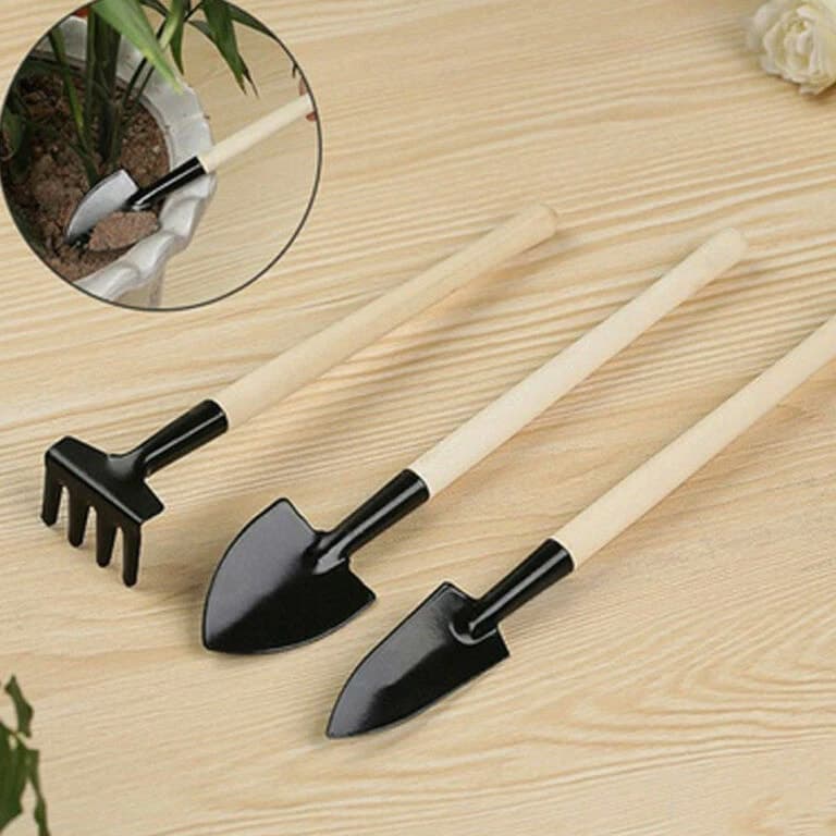 3 Pcs Wood Handle Garden Tool Set Planting Gardening Mini Tool Set Home Gardening