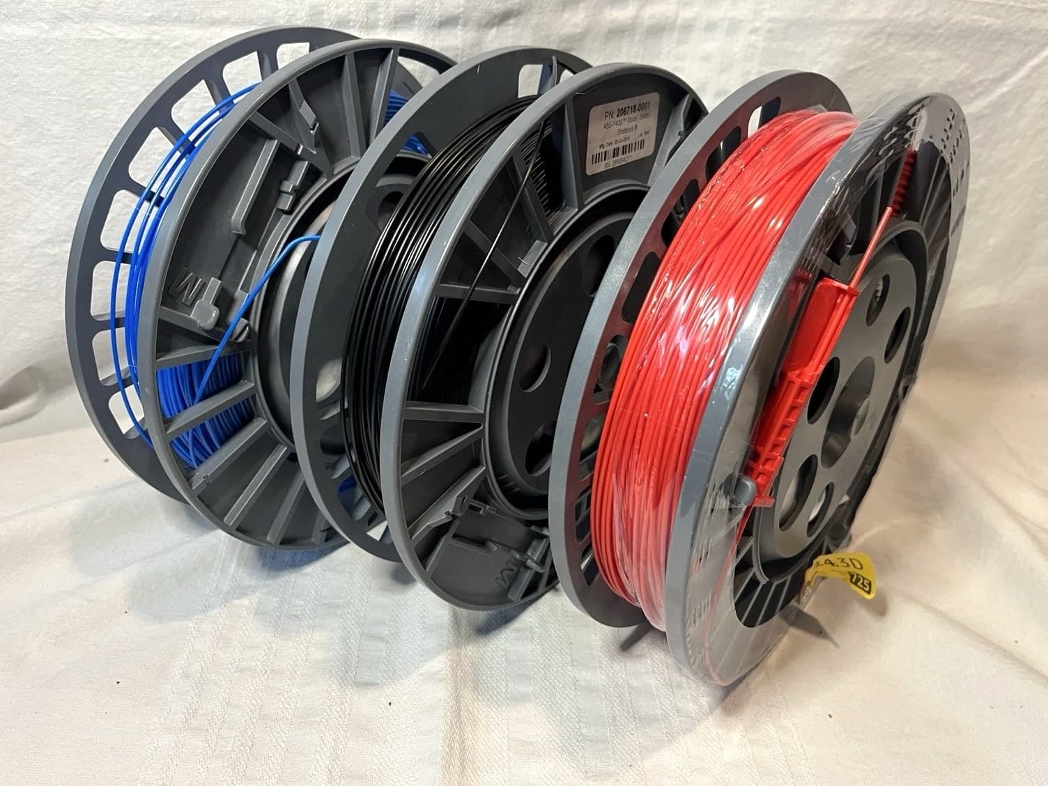 Stratasys ABS-P430 Filament Lot - 3 Spools Red Black Blue Industrial 3D Printing