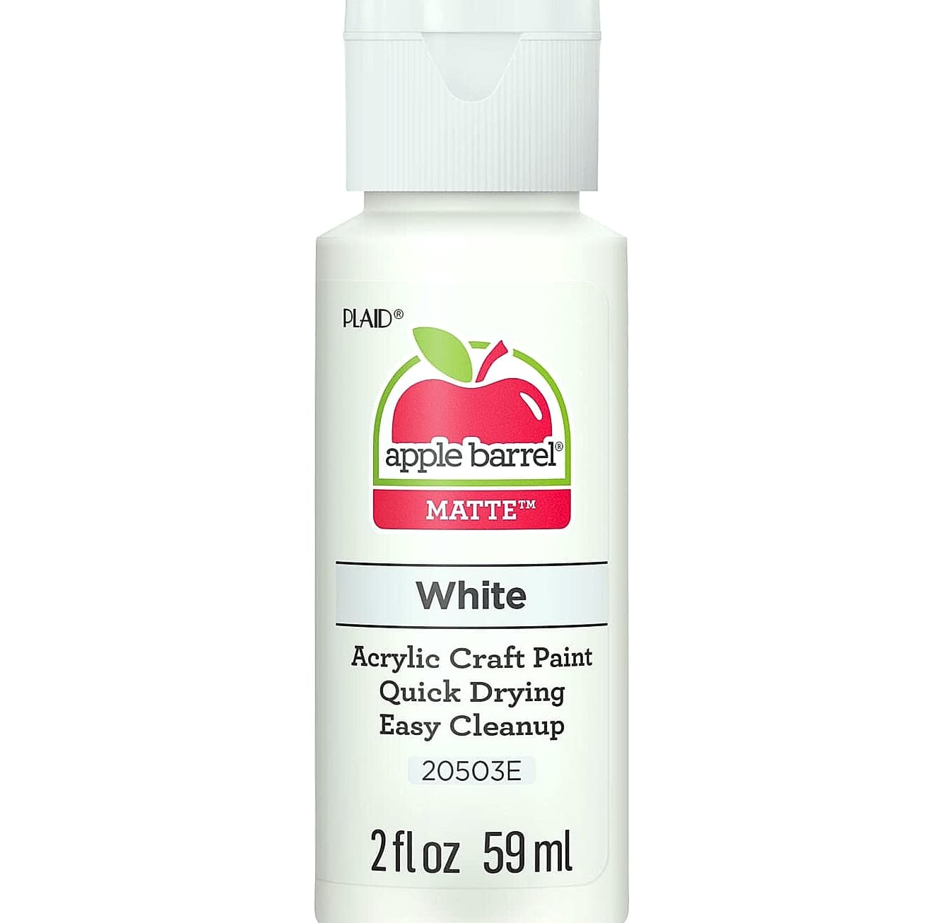 Apple Barrel Acrylic Paint White 2oz Matte Finish Craft