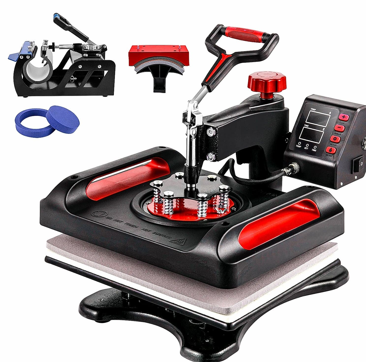 SucceBuy 12x15" Heat Press 5-in-1 Combo Machine with Dual Heating