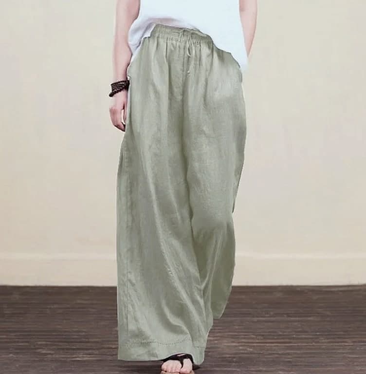 Careaymade Women's Wide Leg Pants Cotton Linen Casual
