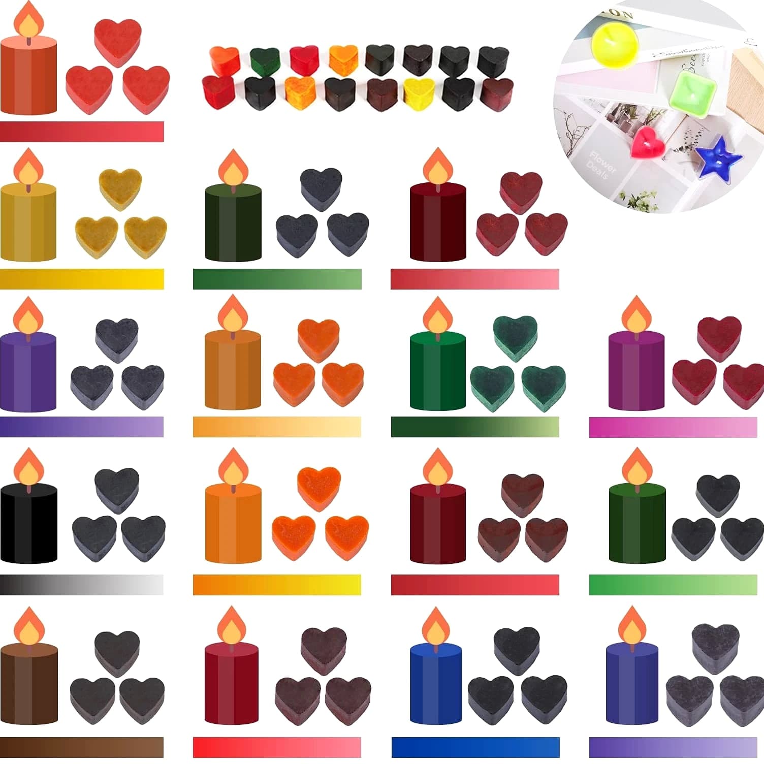 Candle Dye Set, 16 Colors Wax Dye for Candle Making, Bulk Soy Wax Dyes, DIY...