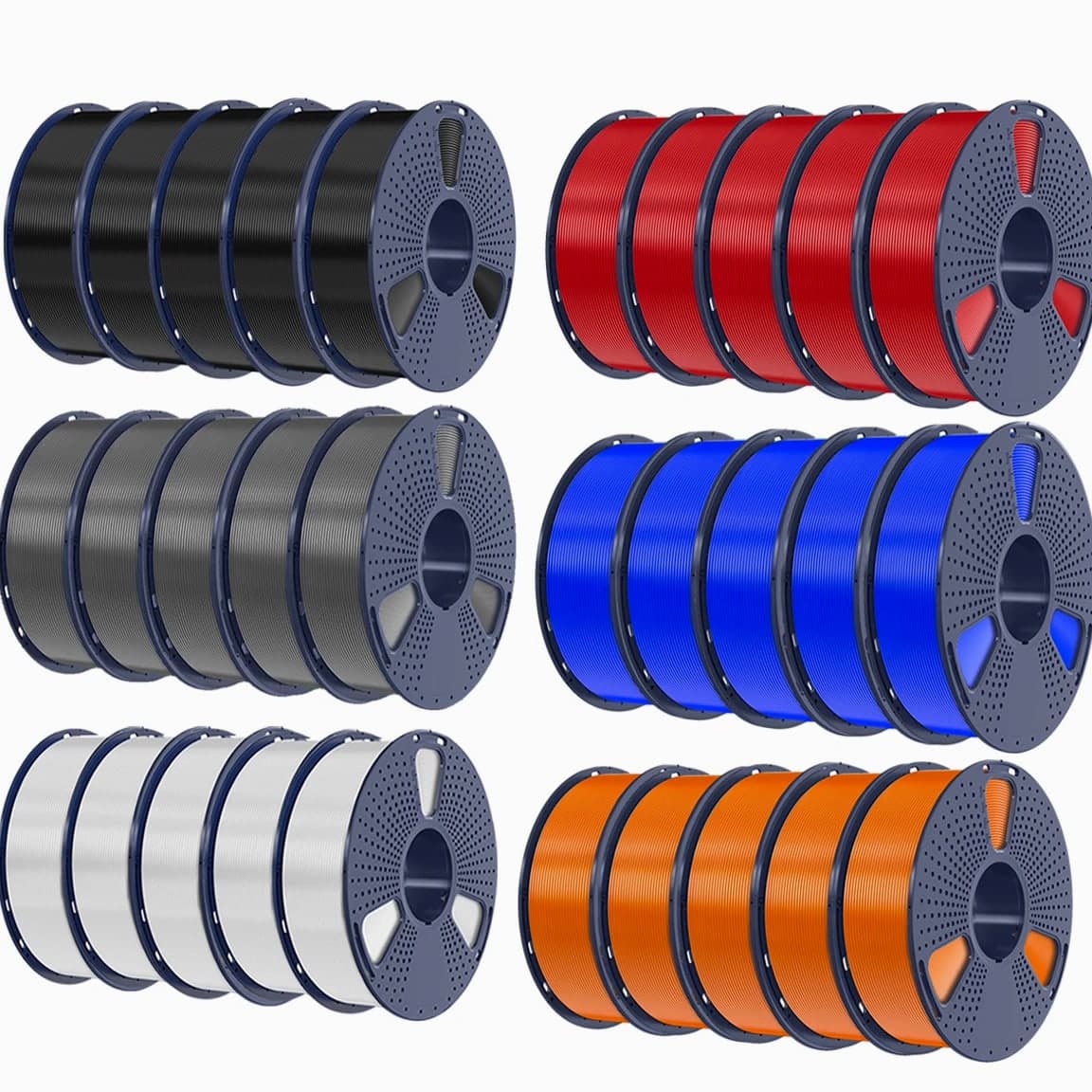 SUNLU 10KG PETG 3D Printer Filament 1.75mm; PETG 1KG/ROLL +/-0.02mm Multiple Colors