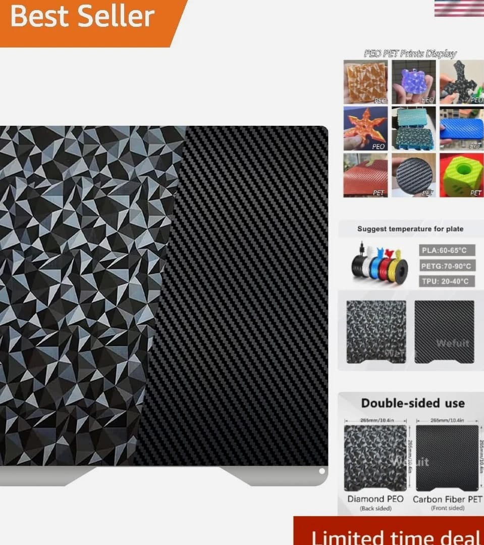 3D Printer Build Plate PET PEO Double Sided Textured Steel Sheet for Creality Hi