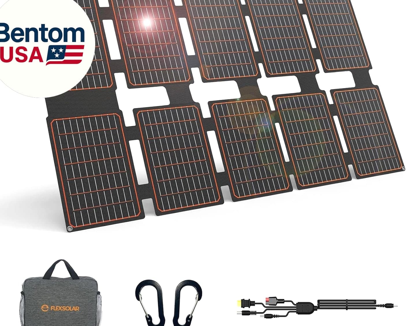 100W Portable Solar Panel Chargers with PD3.0 USB-C, QC3.0 USB-A and DC Outputs