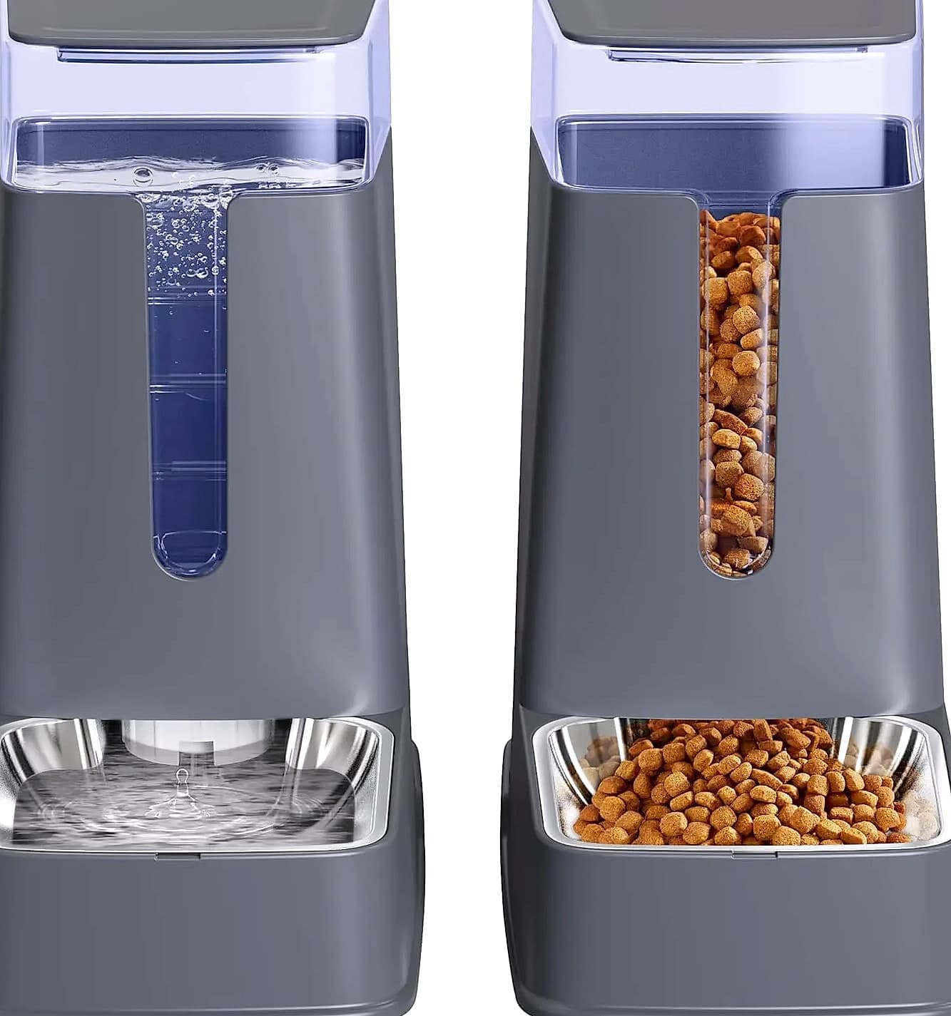 Automatic Pet Feeder and Water Dispenser Set with Stainless Steel Bowls