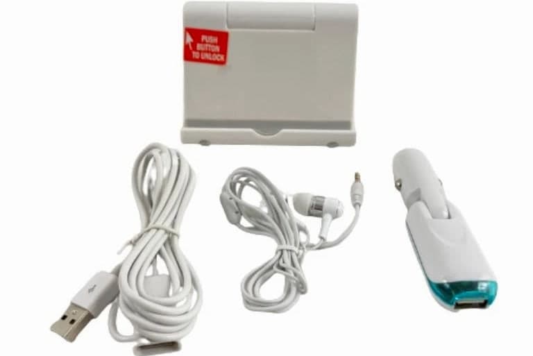 Mobile Device Starter Kit: Digital Gadgets Tablet Stand, Charger, Earbuds