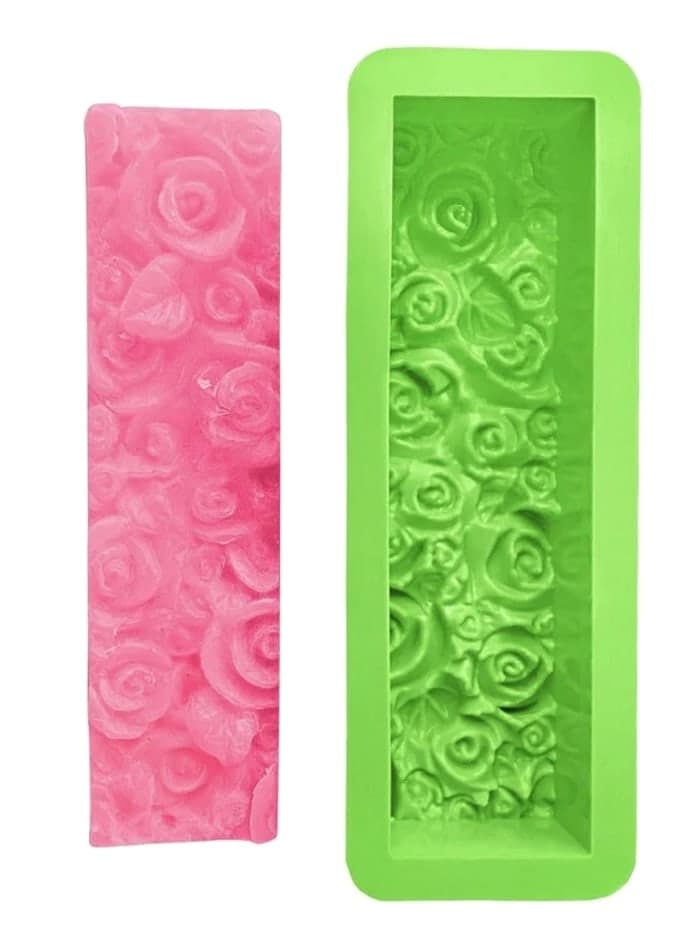 Rose Loaf Mold, 1 lb 5oz Flower Silicone Soap Molds, 3D Embossed Crafts Mold