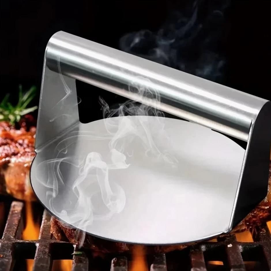Stainless Steel Smash Burger Press – Professional Heavy Duty Patty Maker
