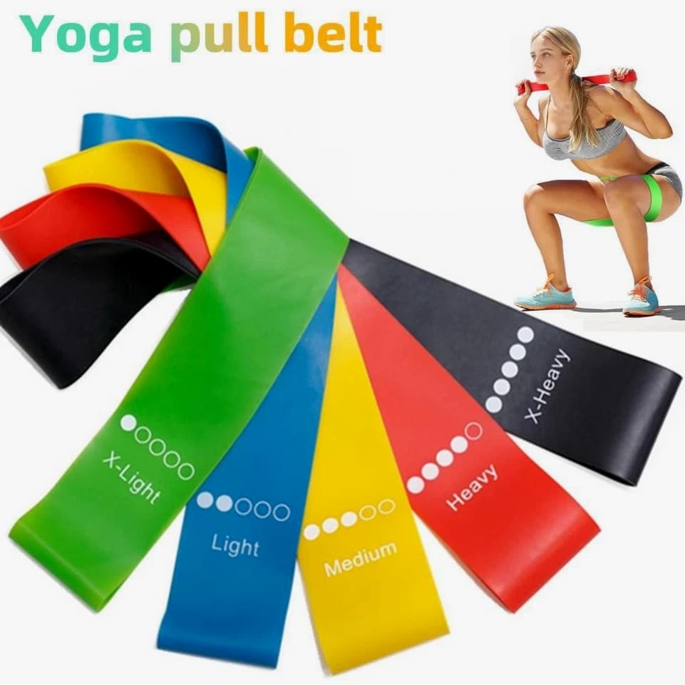 Yoga Resistance Rubber Bands Indoor Outdoor Fitness Equipment 0.35mm-1.1mm Pilates