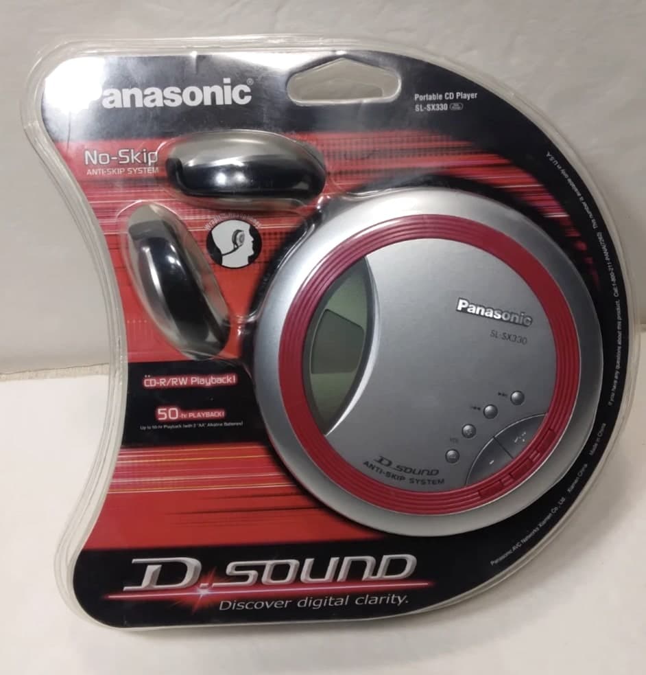 Panasonic SL-SX330 Portable CD Player Red and Silver with Earphones - NEW