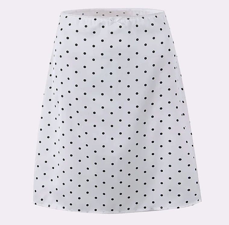 YENKYE Women Vintage Polka Dot A-Line Knee Skirt