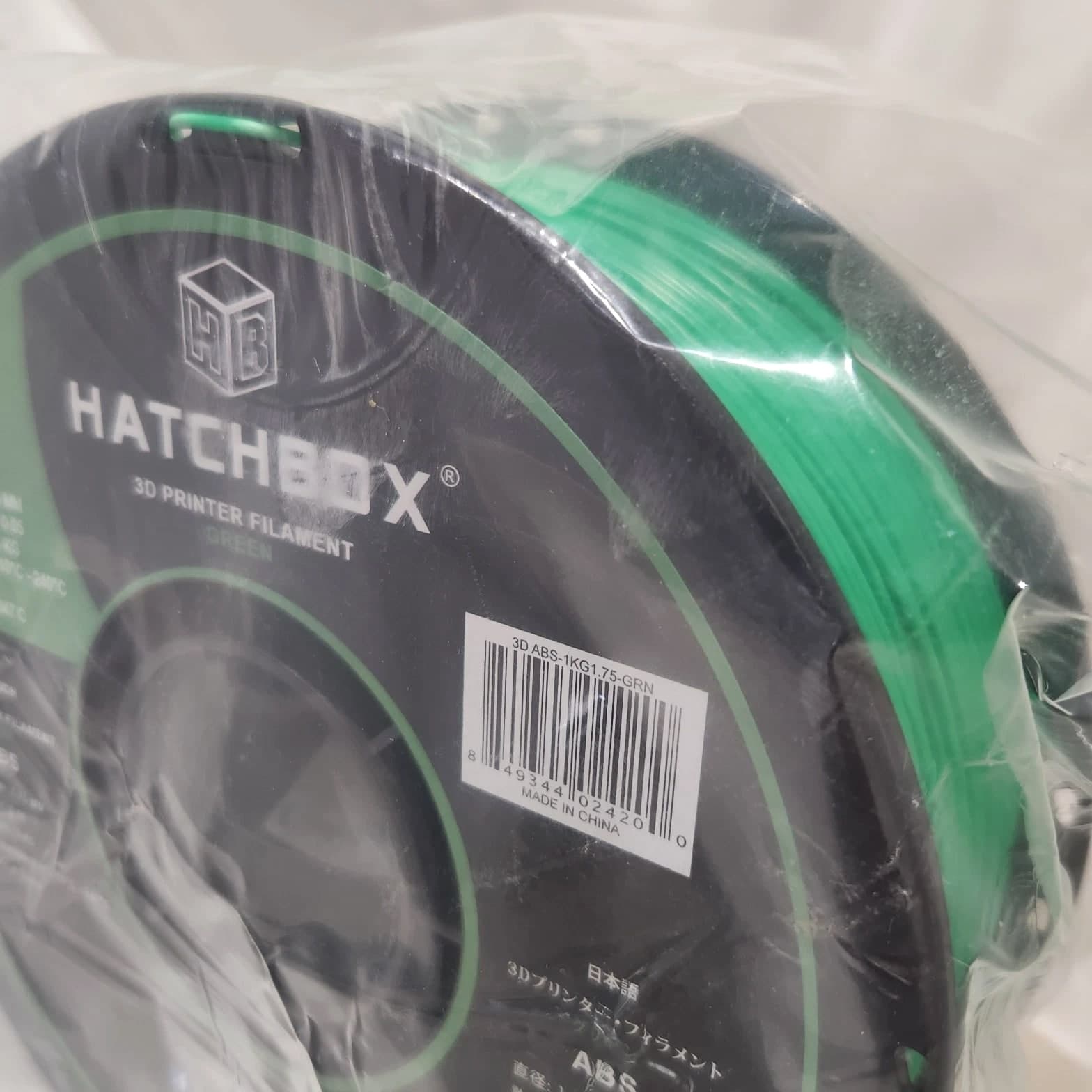 HATCHBOX ABS 1.75mm 3D Printer Filament, Green - 1kg Spool