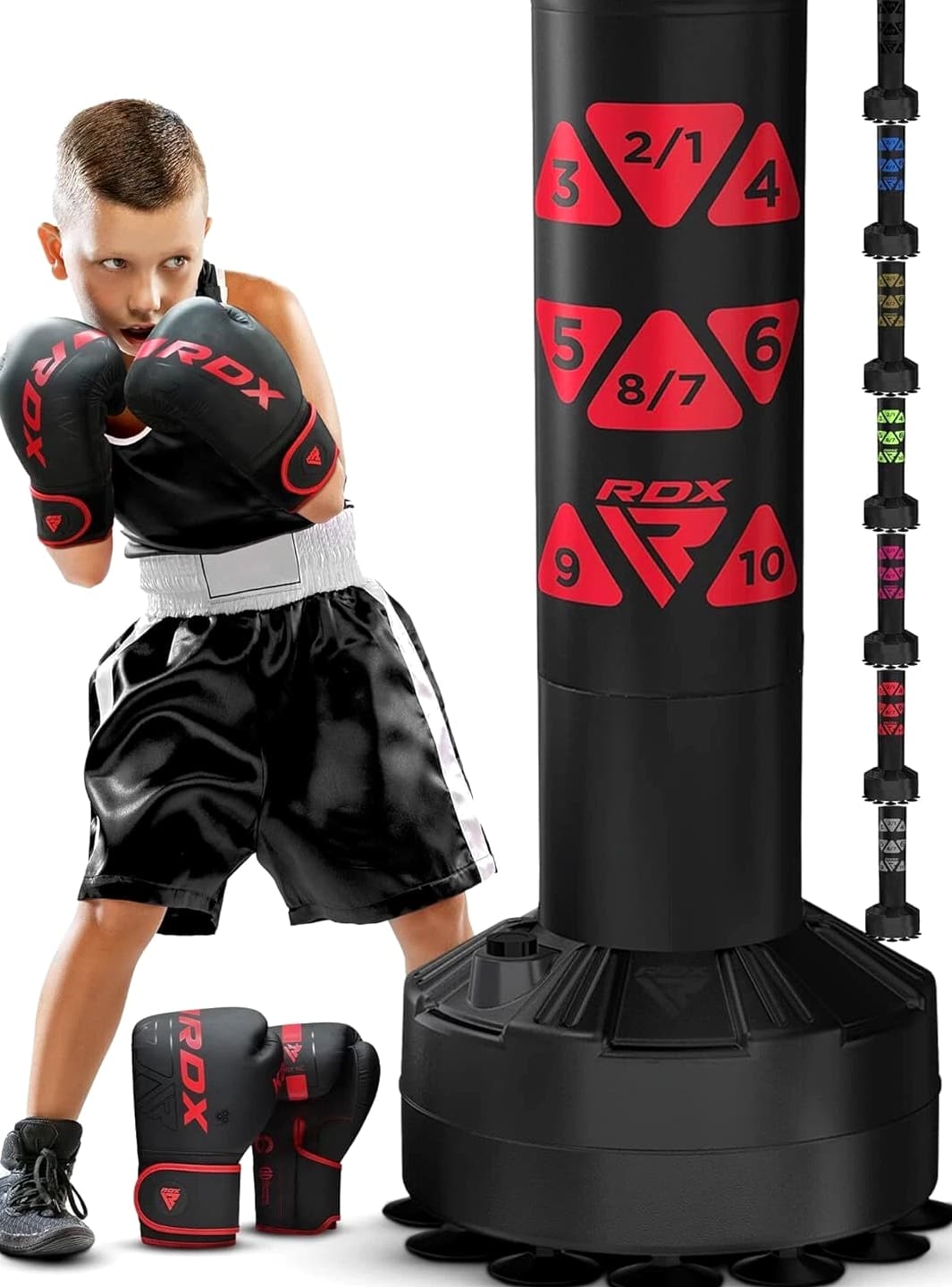 RDX Kids Punching Bag with Gloves, 4 FT Heavy Free Standing Junior Punch Bag