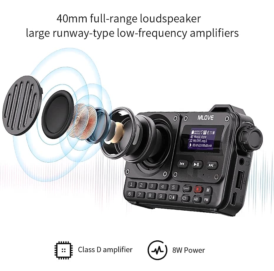 MLOVE BV800 Portable Bluetooth Speaker with FM Radio