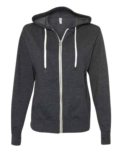 Independent Trading Co PRM90HTZ Heathered French Terry Full-Zip Unisex Hoodie