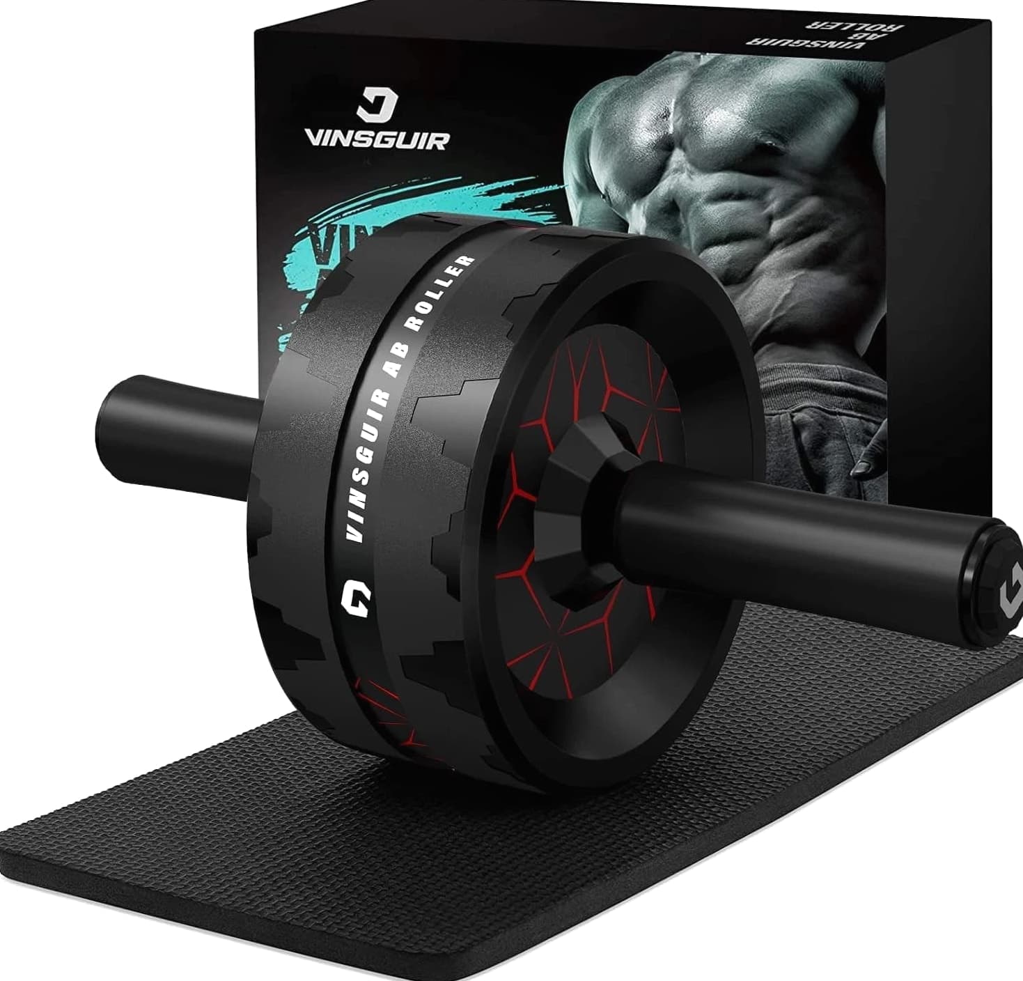 VINSGUIR Ab Roller Wheel, Abs & Core Workout Equipment Home Gym with Knee Pad