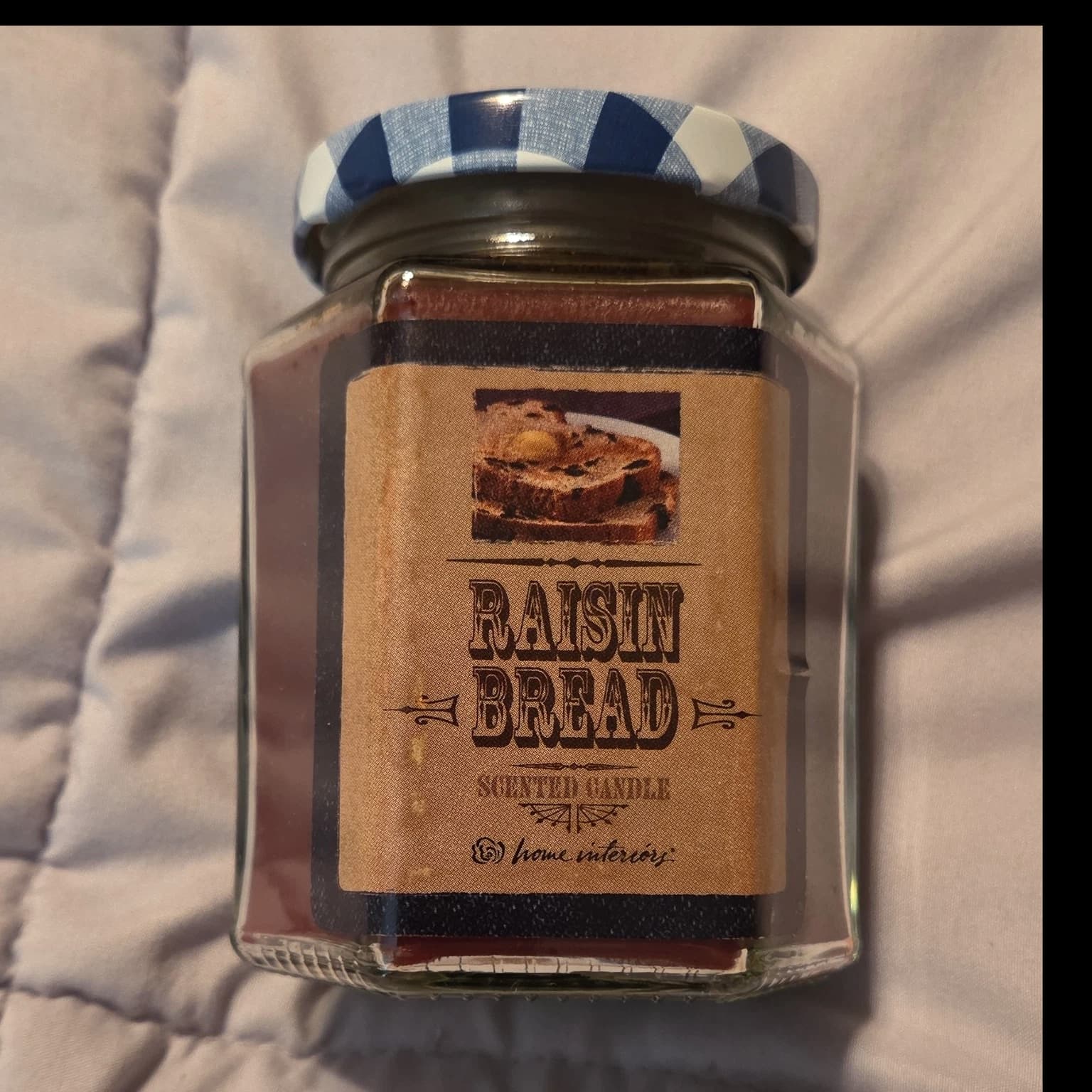 Home Interiors Raisin Bread Scented Jar Candle - Hexagon 7.5 oz Single Wick