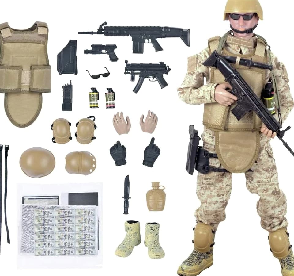 12'' American Military Soldiers Special Forces Army Man Action Figures Play Set
