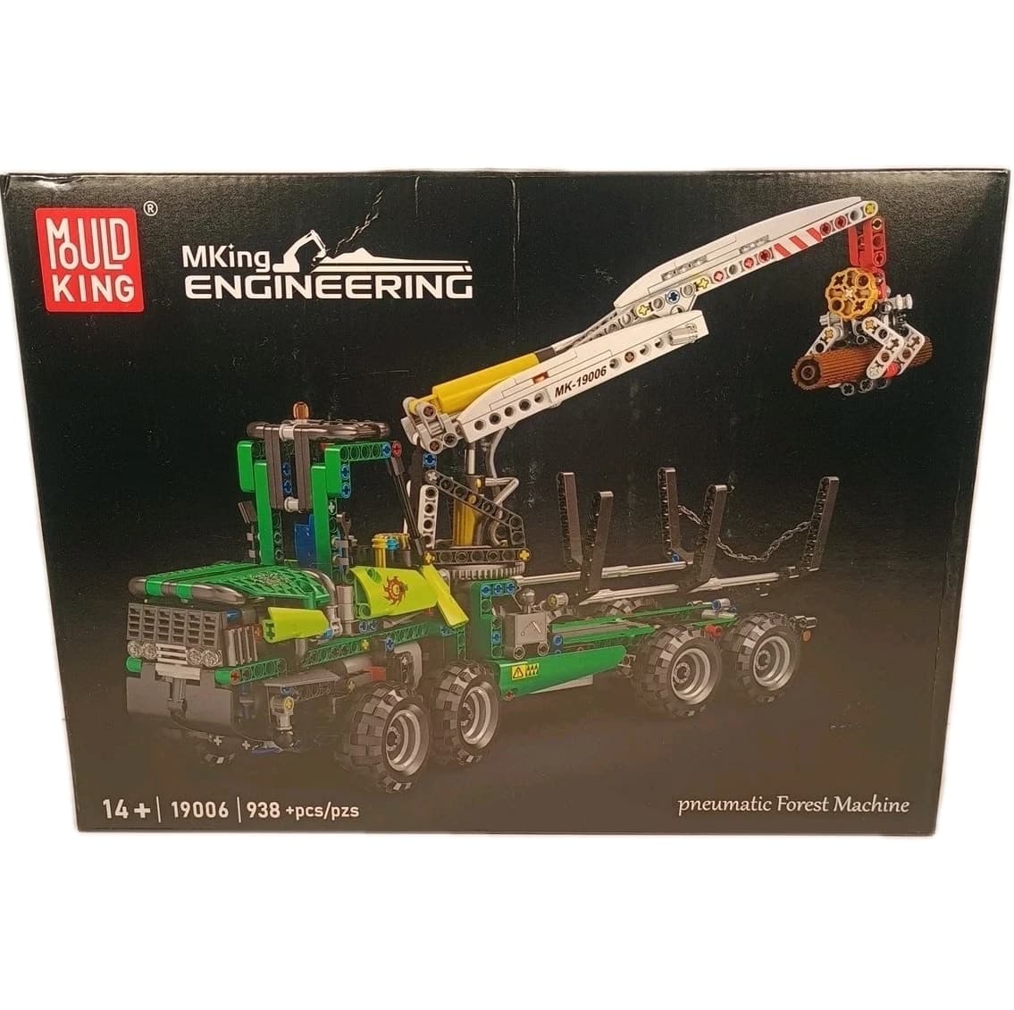 Mould King 19006 Logging Truck Crane Pneumatic Forestry Equipment With Engine New